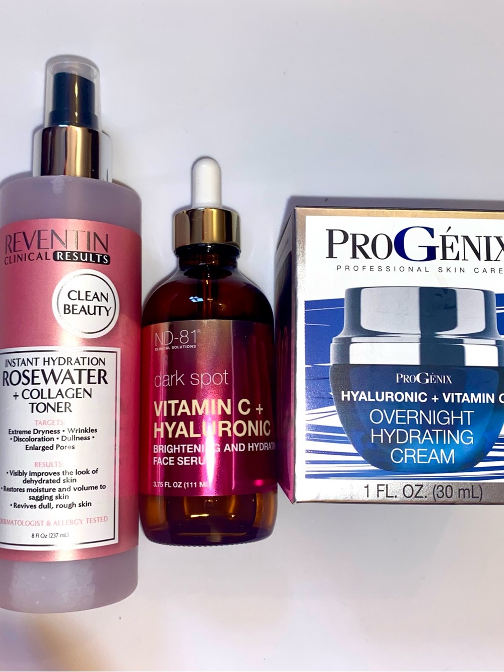 3 PC Skincare Bundle: ND-81, Serum Reventin Toner, ProGenix Hydrating Cream READ